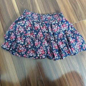 Floral Skirt - Navy and Pink